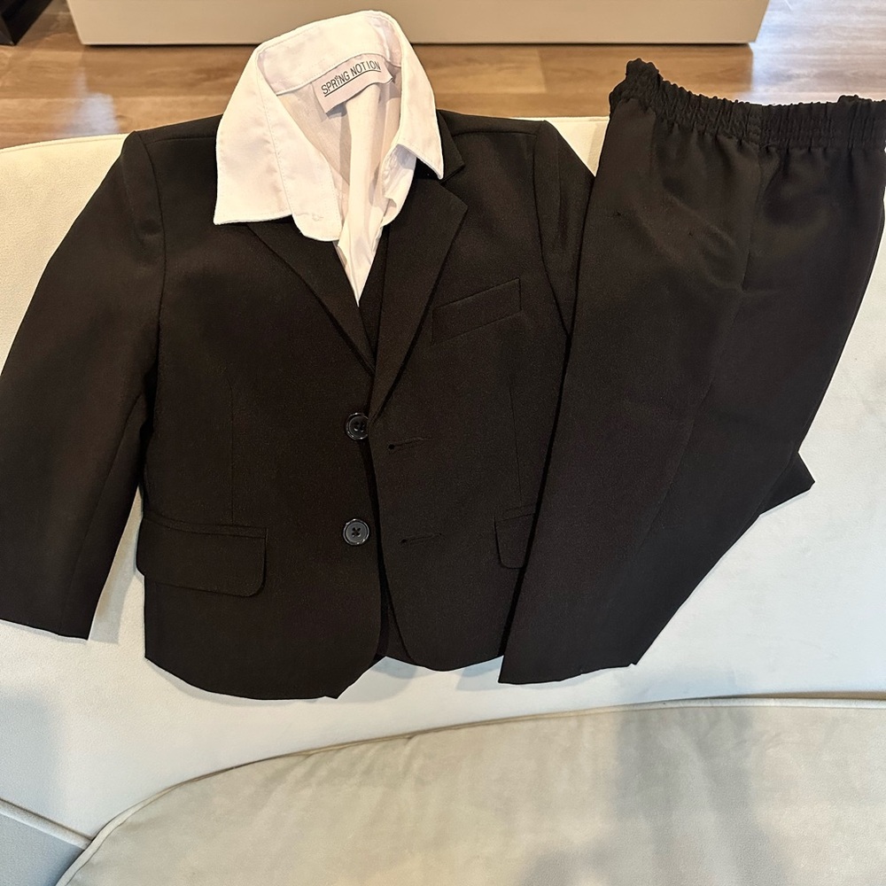 Boys' Black Suit Jacket & Pants Set